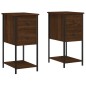 vidaXL Mesitas noche 2 uds madera ingeniería marrón roble 32x42x70 cm vidaXL Mesitas noche 2 uds madera ingeniería marrón roble 32x42x70 cm
