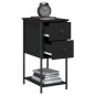 vidaXL Mesita de noche madera de ingeniería negro 32x42x70 cm vidaXL Mesita de noche madera de ingeniería negro 32x42x70 cm