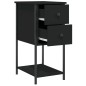 vidaXL Mesita de noche madera de ingeniería negro 32x42x70 cm vidaXL Mesita de noche madera de ingeniería negro 32x42x70 cm