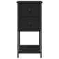 vidaXL Mesita de noche madera de ingeniería negro 32x42x70 cm vidaXL Mesita de noche madera de ingeniería negro 32x42x70 cm