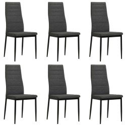 vidaXL Sillas de comedor 6 unidades tela gris oscura   
