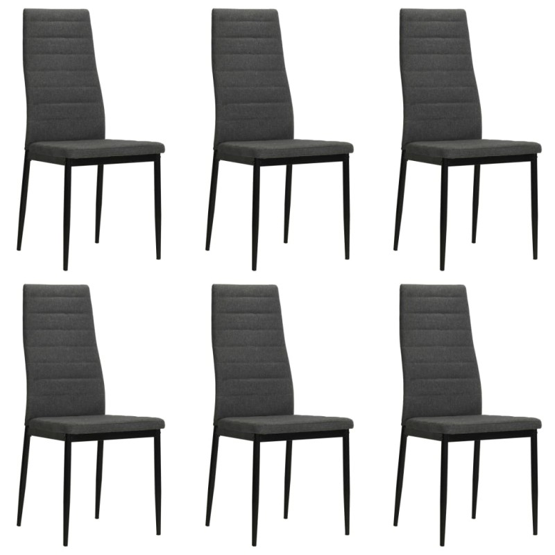 vidaXL Sillas de comedor 6 unidades tela gris oscura vidaXL Sillas de comedor 6 unidades tela gris oscura