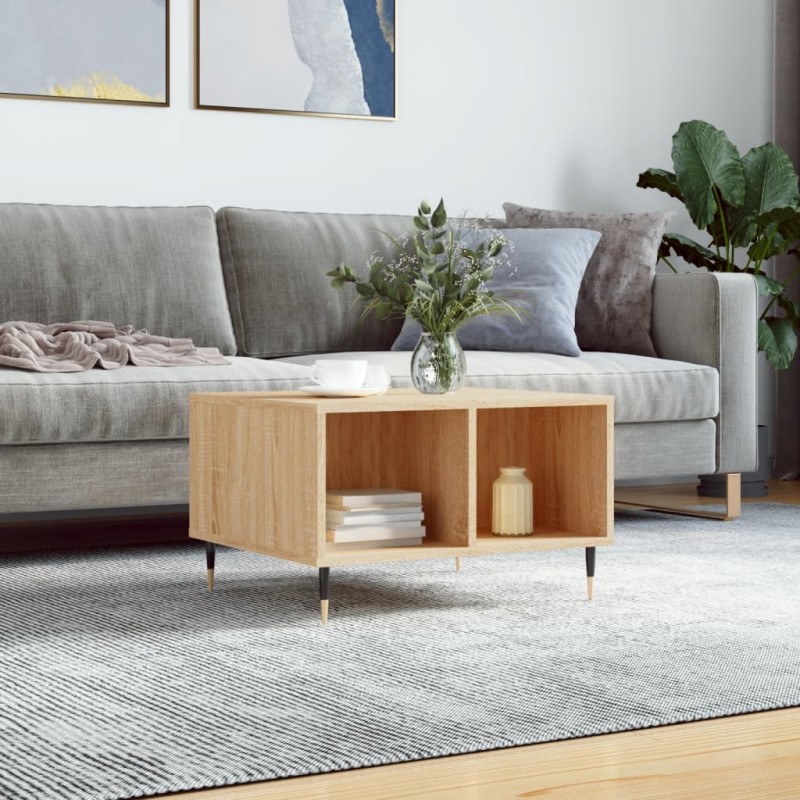 vidaXL Mesa de centro madera contrachapada roble Sonoma 60x50x36,5 cm vidaXL Mesa de centro madera contrachapada roble Sonoma 60x50x36,5 cm