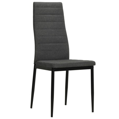 vidaXL Sillas de comedor 6 unidades tela gris oscura   