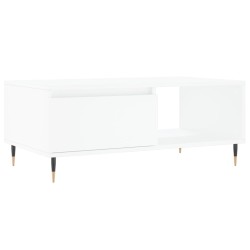 vidaXL Mesa de centro madera contrachapada blanco 90x50x36,5 cm