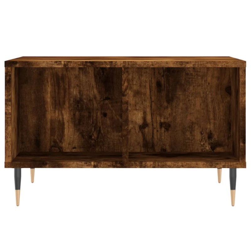 vidaXL Mesa de centro madera contrachapada roble ahumado 60x50x36,5 cm vidaXL Mesa de centro madera contrachapada roble ahumado 60x50x36,5 cm