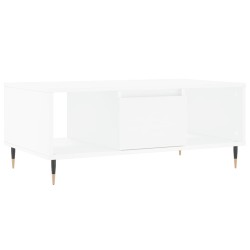 vidaXL Mesa de centro madera contrachapada blanco 90x50x36,5 cm