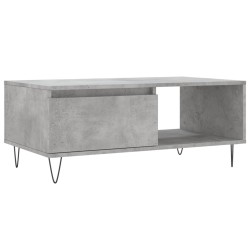 vidaXL Mesa de centro madera contrachapada gris hormigón 90x50x36,5 cm