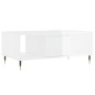 vidaXL Mesa de centro madera contrachapada blanco brillo 90x50x36,5 cm
