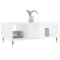 vidaXL Mesa de centro madera contrachapada blanco brillo 90x50x36,5 cm