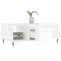 vidaXL Mesa de centro madera contrachapada blanco brillo 90x50x36,5 cm