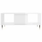 vidaXL Mesa de centro madera contrachapada blanco brillo 90x50x36,5 cm