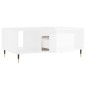 vidaXL Mesa de centro madera contrachapada blanco brillo 90x50x36,5 cm
