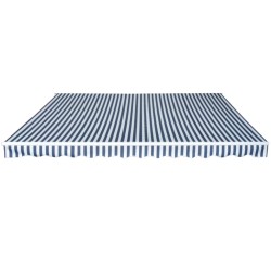 vidaXL Toldo plegable de operación manual 450 cm azul y blanco
