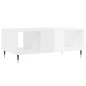 vidaXL Mesa de centro madera contrachapada blanco brillo 90x50x36,5 cm