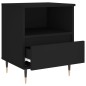 vidaXL Mesita de noche madera contrachapada negro 40x35x50 cm vidaXL Mesita de noche madera contrachapada negro 40x35x50 cm