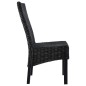 vidaXL Sillas de comedor 4 unidades ratán Kubu y madera mango negro  