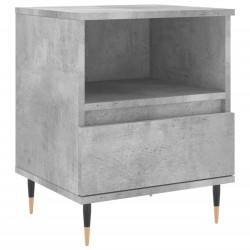 vidaXL Mesita de noche madera de ingeniería gris hormigón 40x35x50 cm