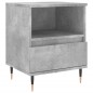 vidaXL Mesita de noche madera de ingeniería gris hormigón 40x35x50 cm