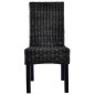 vidaXL Sillas de comedor 4 unidades ratán Kubu y madera mango negro  