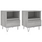 vidaXL Mesita de noche 2 uds madera ingeniería gris Sonoma 40x35x50 cm