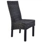 vidaXL Sillas de comedor 4 unidades ratán Kubu y madera mango negro  
