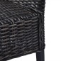 vidaXL Sillas de comedor 4 unidades ratán Kubu y madera mango negro  