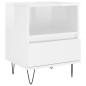 vidaXL Mesitas noche 2 uds madera ingeniería blanco brillo 40x35x50 cm