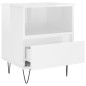 vidaXL Mesitas noche 2 uds madera ingeniería blanco brillo 40x35x50 cm