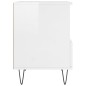 vidaXL Mesitas noche 2 uds madera ingeniería blanco brillo 40x35x50 cm