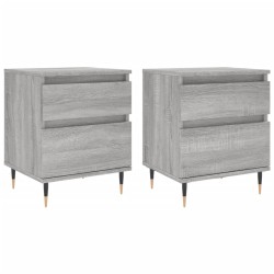 vidaXL Mesita de noche 2 uds madera ingeniería gris Sonoma 40x35x50 cm