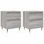 vidaXL Mesita de noche 2 uds madera ingeniería gris Sonoma 40x35x50 cm