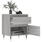 vidaXL Mesita de noche 2 uds madera ingeniería gris Sonoma 40x35x50 cm