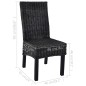 vidaXL Sillas de comedor 4 unidades ratán Kubu y madera mango negro  