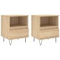 vidaXL Mesitas noche 2 uds madera ingeniería roble Sonoma 40x35x50 cm vidaXL Mesitas noche 2 uds madera ingeniería roble Sonoma 40x35x50 cm