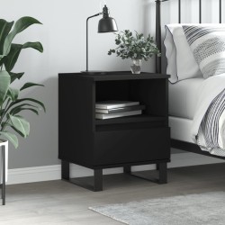 vidaXL Mesita de noche madera contrachapada negro 40x35x50 cm
