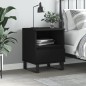 vidaXL Mesita de noche madera contrachapada negro 40x35x50 cm