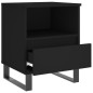 vidaXL Mesita de noche madera contrachapada negro 40x35x50 cm
