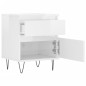 vidaXL Mesitas noche 2 uds madera ingeniería blanco brillo 40x35x50 cm vidaXL Mesitas noche 2 uds madera ingeniería blanco brillo 40x35x50 cm
