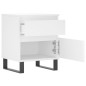 vidaXL Mesita de noche madera contrachapada blanco 40x35x50 cm vidaXL Mesita de noche madera contrachapada blanco 40x35x50 cm