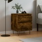vidaXL Mesita de noche madera de ingeniería roble ahumado 40x35x50 cm vidaXL Mesita de noche madera de ingeniería roble ahumado 40x35x50 cm