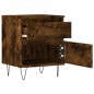 vidaXL Mesita de noche madera de ingeniería roble ahumado 40x35x50 cm vidaXL Mesita de noche madera de ingeniería roble ahumado 40x35x50 cm