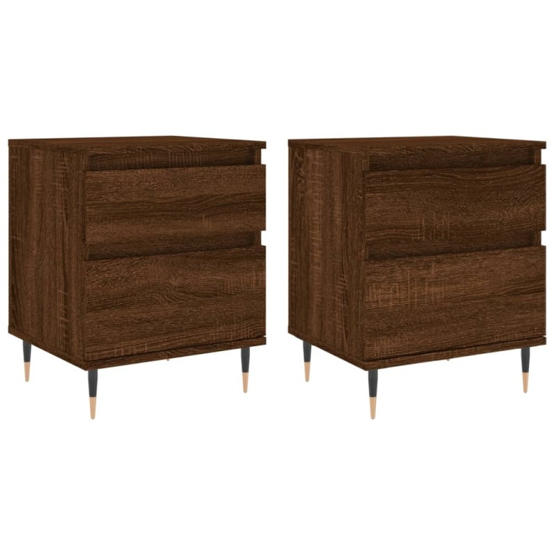 vidaXL Mesitas noche 2 uds madera ingeniería marrón roble 40x35x50 cm vidaXL Mesitas noche 2 uds madera ingeniería marrón roble 40x35x50 cm