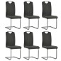 vidaXL Sillas de comedor voladizas 6 unidades cuero sintético gris vidaXL Sillas de comedor voladizas 6 unidades cuero sintético gris