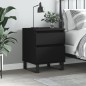 vidaXL Mesita de noche madera contrachapada negro 40x35x50 cm