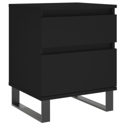 vidaXL Mesita de noche madera contrachapada negro 40x35x50 cm