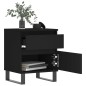 vidaXL Mesita de noche madera contrachapada negro 40x35x50 cm