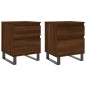 vidaXL Mesitas noche 2 uds madera ingeniería marrón roble 40x35x50 cm vidaXL Mesitas noche 2 uds madera ingeniería marrón roble 40x35x50 cm