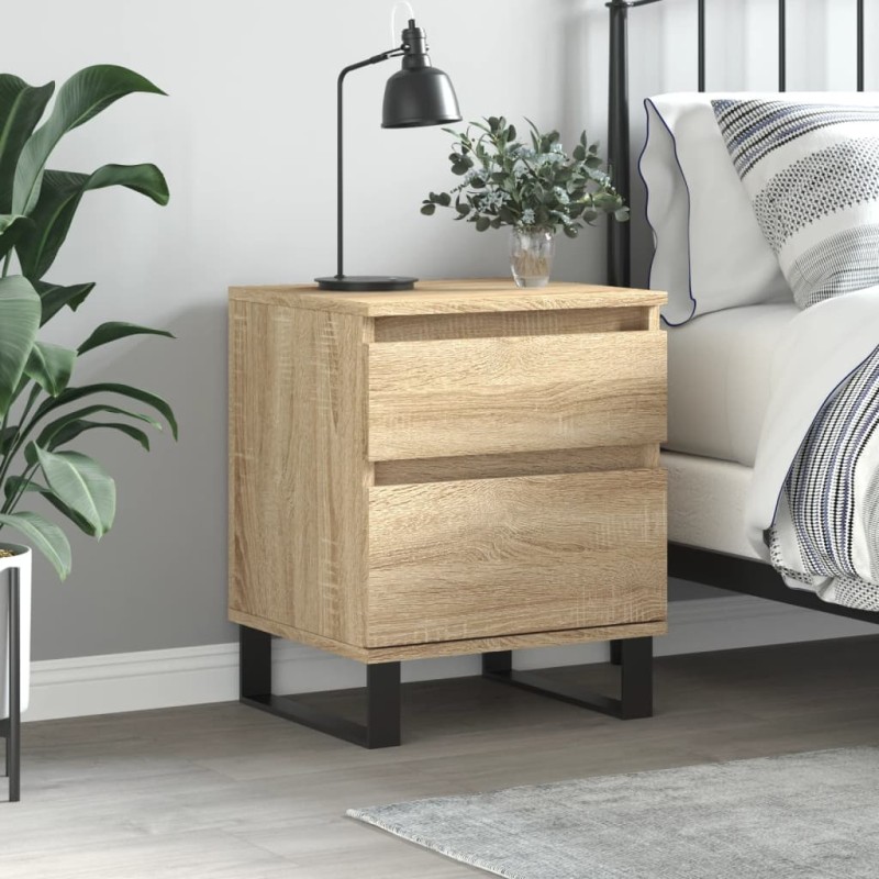 vidaXL Mesita de noche madera de ingeniería roble Sonoma 40x35x50 cm vidaXL Mesita de noche madera de ingeniería roble Sonoma 40x35x50 cm