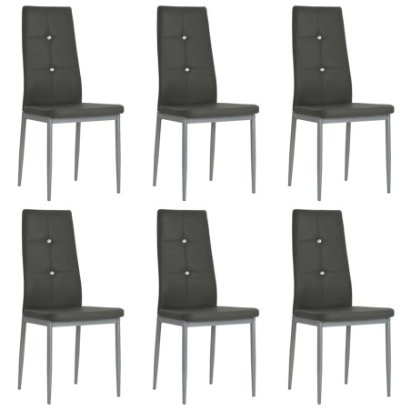 vidaXL Sillas comedor 6 unidades cuero artificial gris